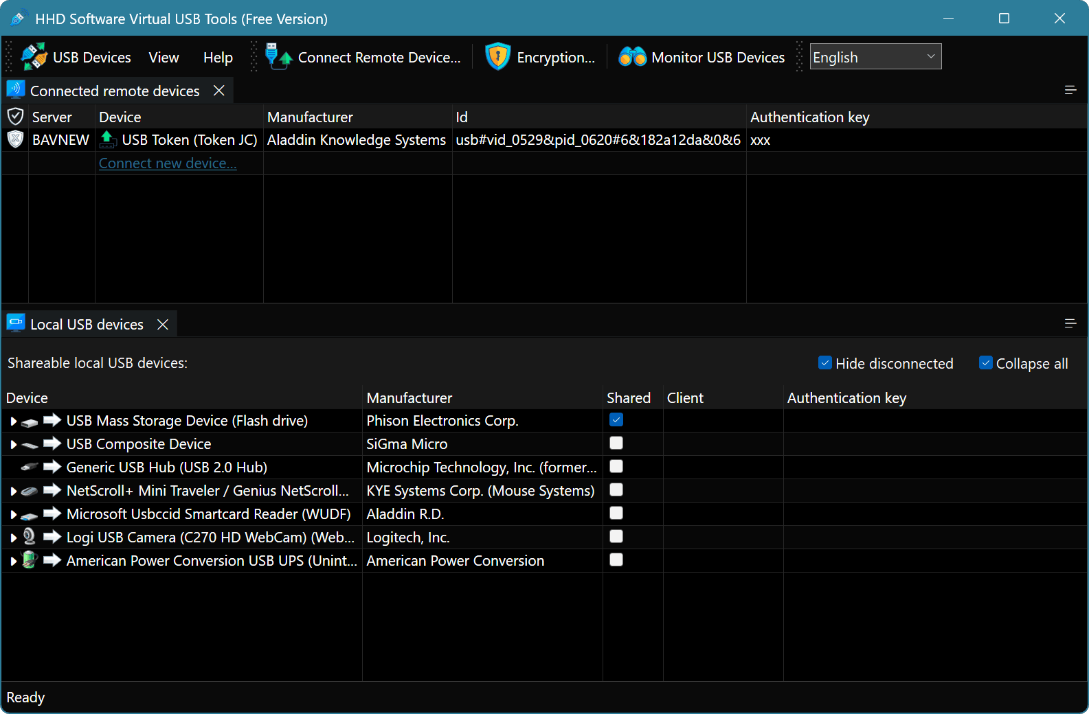 Free USB over Network Screenshot