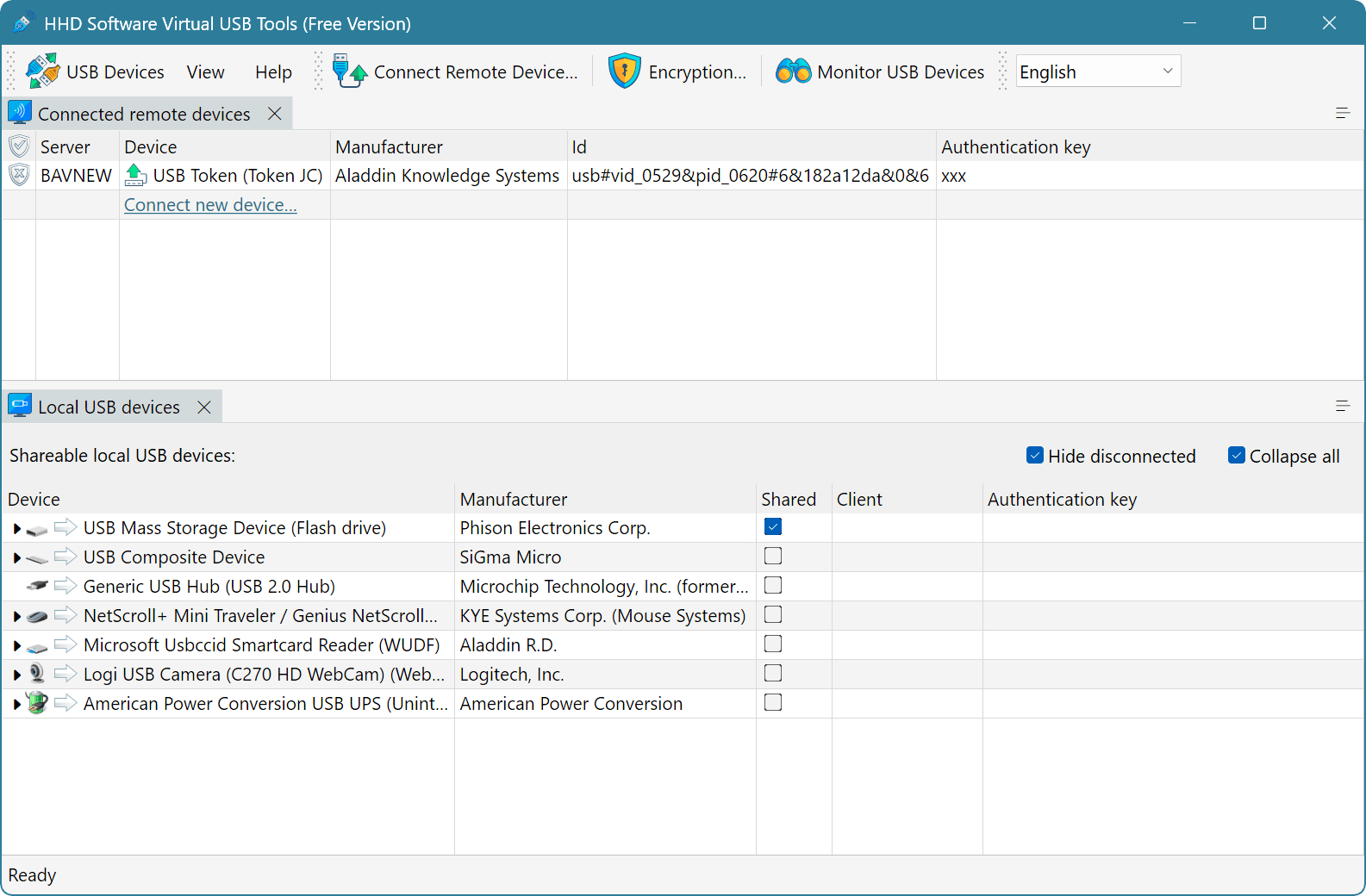Free USB over Network Screenshot