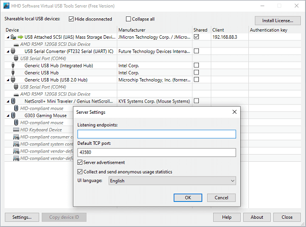 Free USB over Network Server (Device Sharing) Part